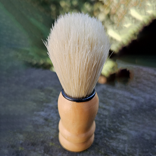 Boar Bristle Shaving Brush, Wood Handle with Black Rim