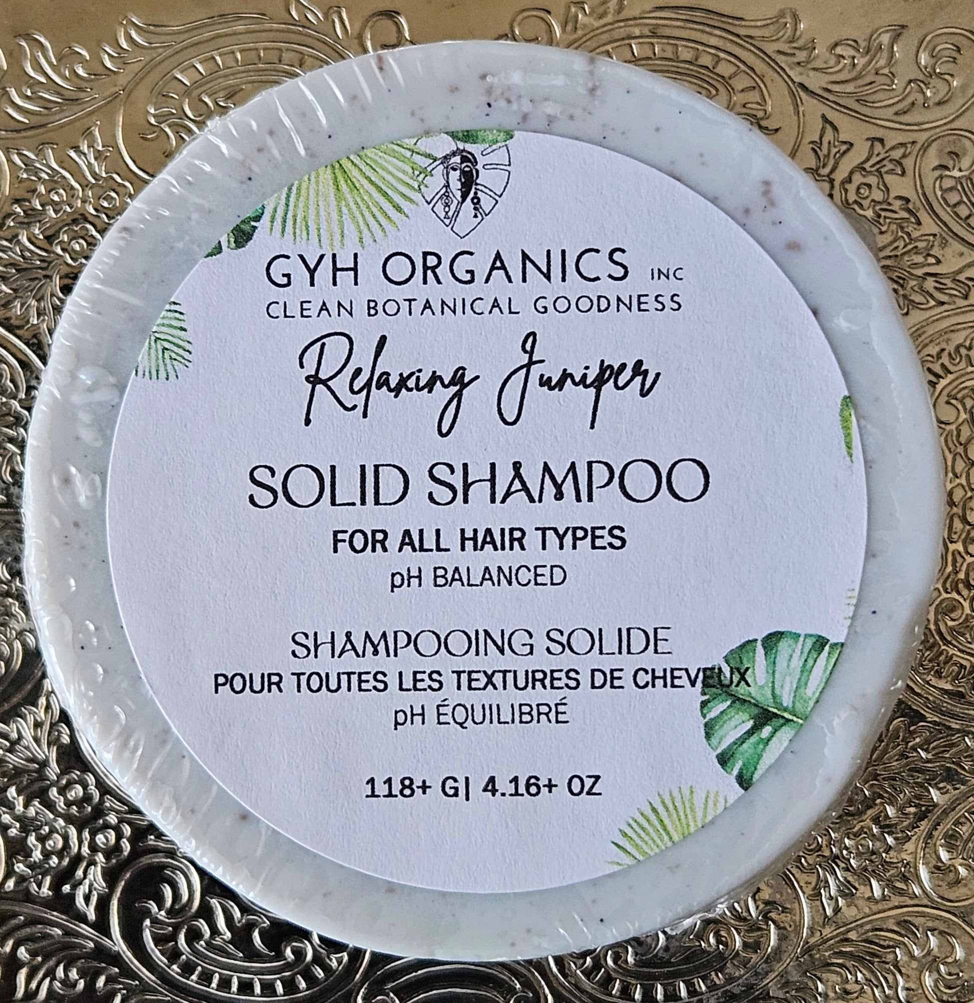 Relaxing Juniper Shampoo Bar - Front Label