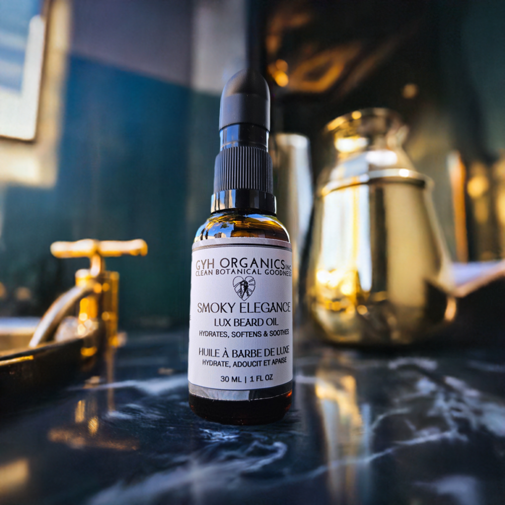 Smoky Elegance Lux Beard Oil - On marble counter