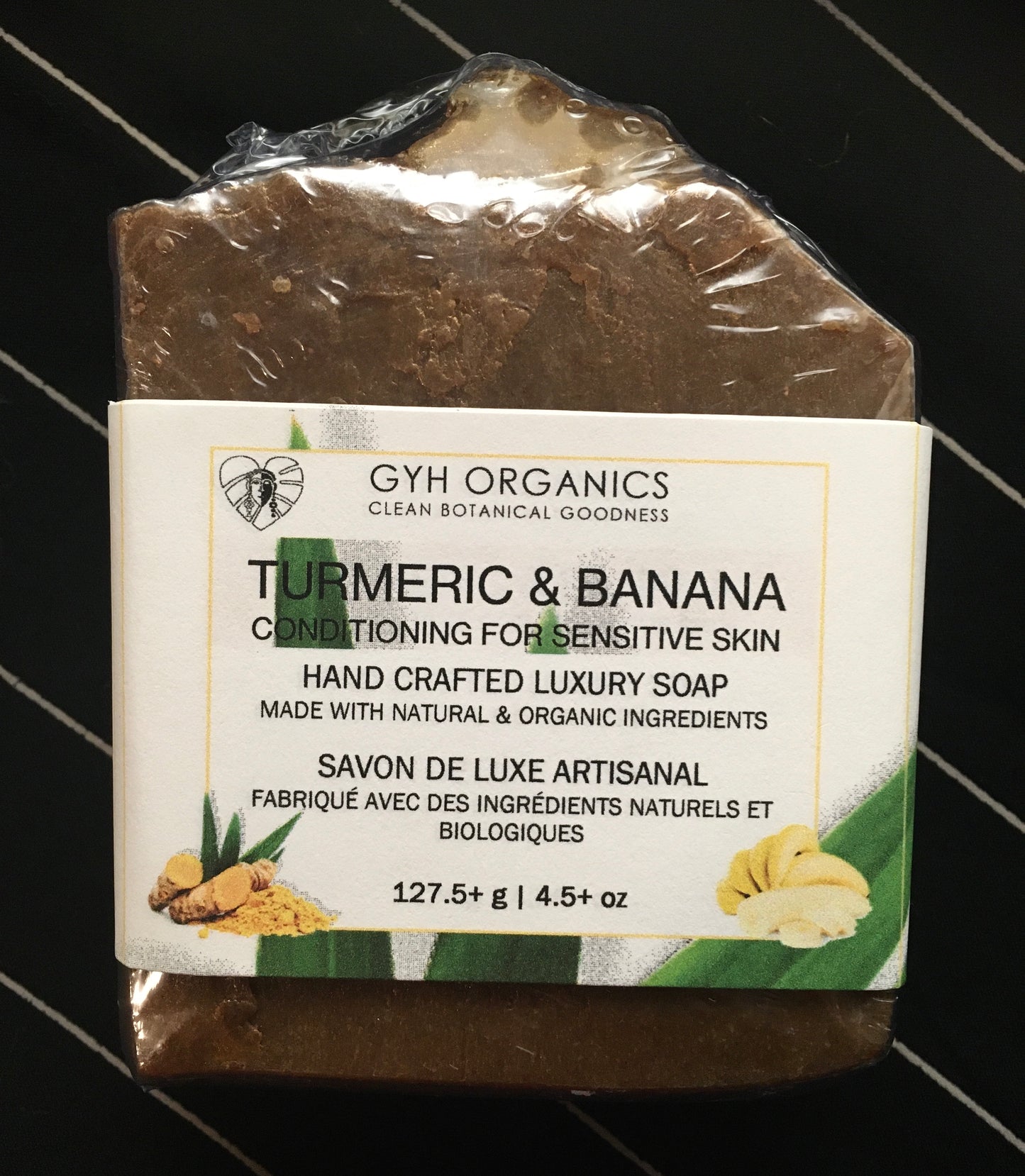 Turmeric & Banana Handmade Soap - Front Label